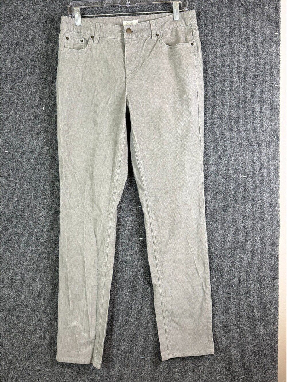 Garnet Hill Corduroy Pants Womens 8 Beige Tan Fine Wale Straight Leg 5 Pocket